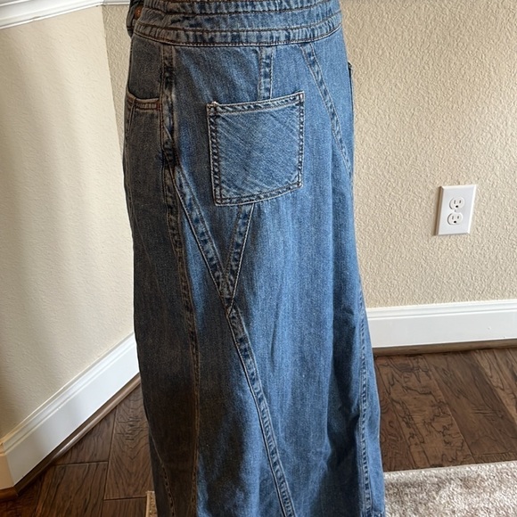 Putumayo Denim Maxi Asymmetrical Skirt Size 8 - Picture 4 of 16